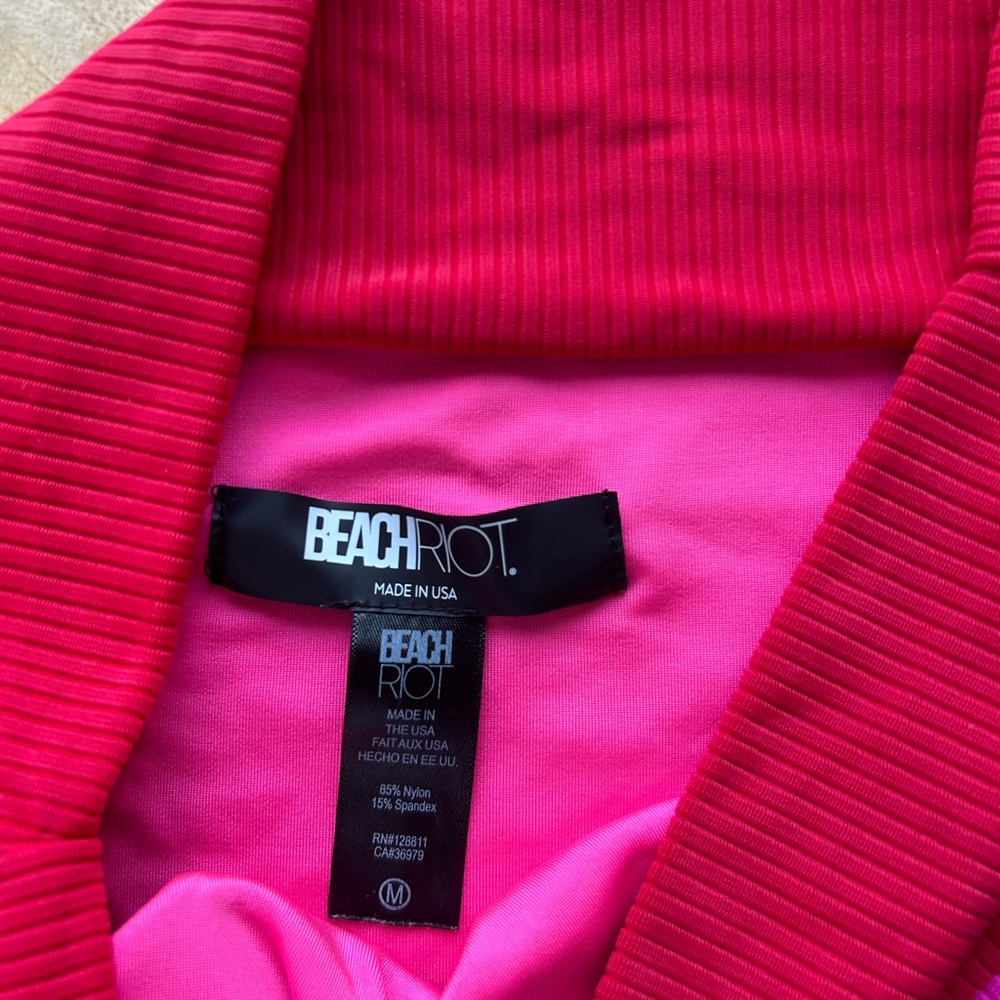 Beach Riot Ribbed Women's Pink and Red Intimate Set - Picture 4 of 4
